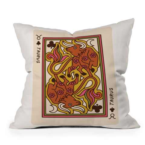 Kira Taurus Playing Card Throw Pillow