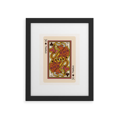 Kira Taurus Playing Card Framed Art Print