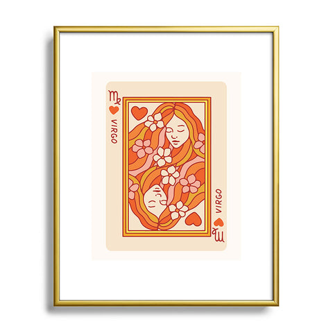Kira Virgo Playing Card Metal Framed Art Print