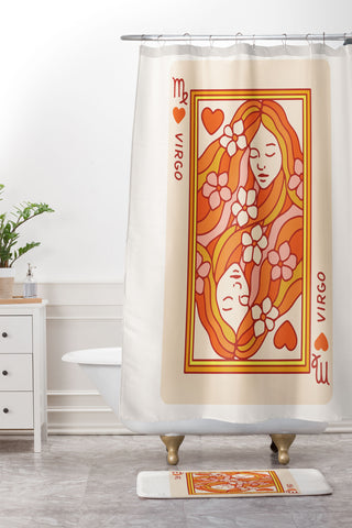 Kira Virgo Playing Card Shower Curtain And Mat