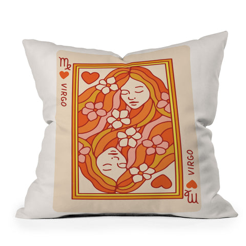 Kira Virgo Playing Card Throw Pillow