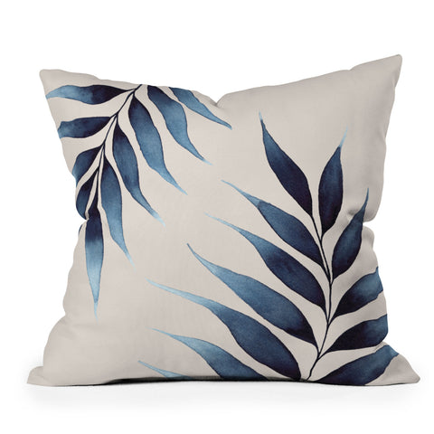 Kris Kivu Blue Botanicals No 6 Outdoor Throw Pillow