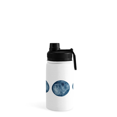 Kris Kivu Blue Moon Phases Watercolor Water Bottle