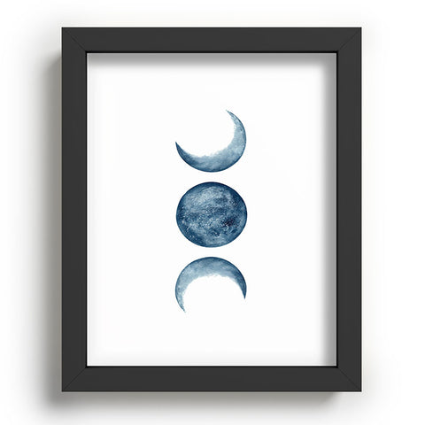 Kris Kivu Blue Moon Phases Watercolor Recessed Framing Rectangle