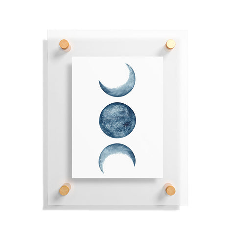 Kris Kivu Blue Moon Phases Watercolor Floating Acrylic Print
