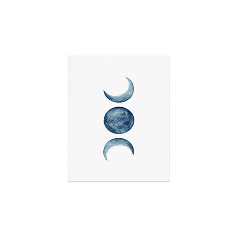 Kris Kivu Blue Moon Phases Watercolor Art Print