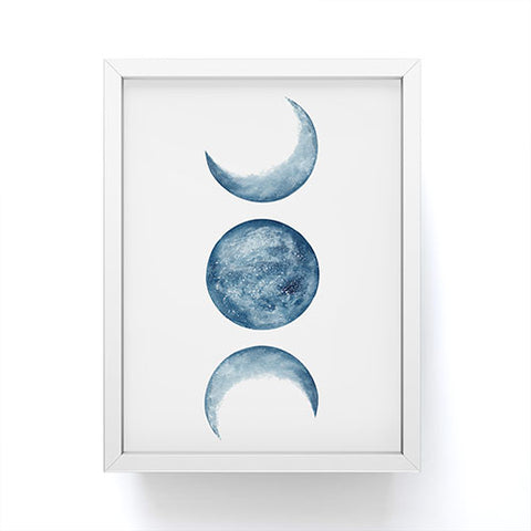 Kris Kivu Blue Moon Phases Watercolor Framed Mini Art Print