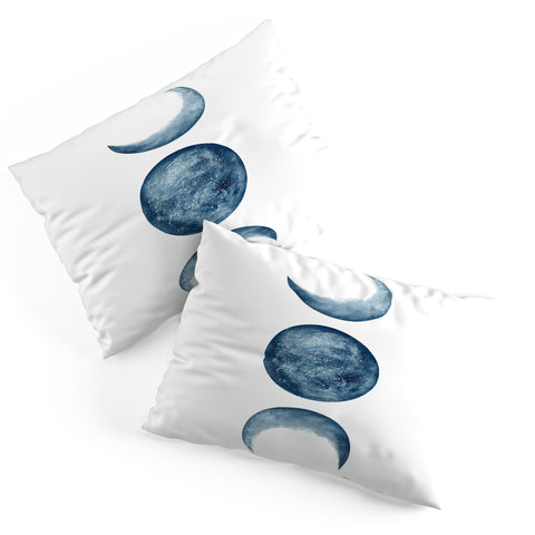 Kris Kivu Blue Moon Phases Watercolor Pillow Shams