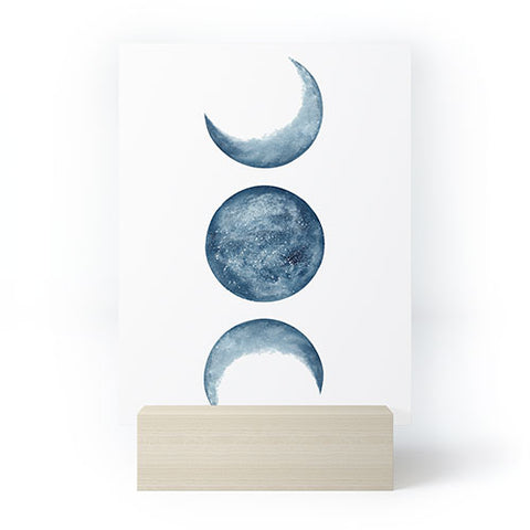 Kris Kivu Blue Moon Phases Watercolor Mini Art Print