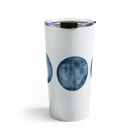 Kris Kivu Blue Moon Phases Watercolor Travel Mug