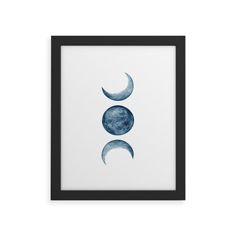 Kris Kivu Blue Moon Phases Watercolor Framed Art Print