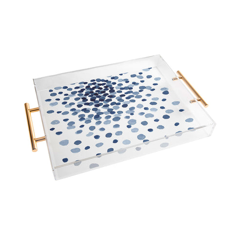 Kris Kivu Explosion of Blue Confetti Acrylic Tray
