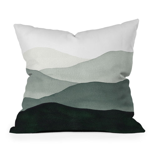 Kris Kivu Green Mountains Outdoor Throw Pillow