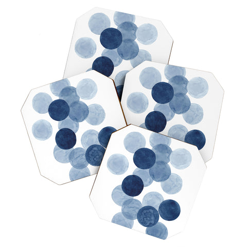 Kris Kivu Indigo Ombre Circles Coaster Set