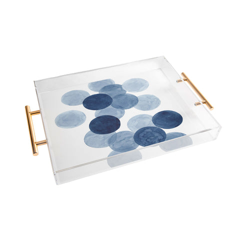 Kris Kivu Indigo Ombre Circles Acrylic Tray