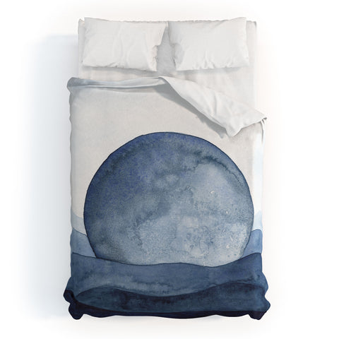 Kris Kivu Moon Landscape Duvet Cover