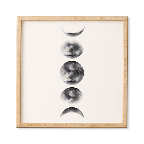 Kris Kivu Moon phases watercolor painting Framed Wall Art havenly