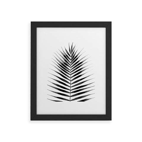 Kris Kivu Palm Leaf Watercolor Black and White Framed Art Print