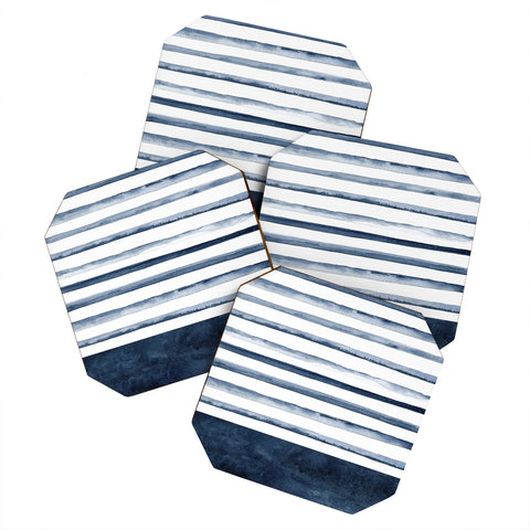 Kris Kivu Stripes Watercolor Pattern Coaster Set