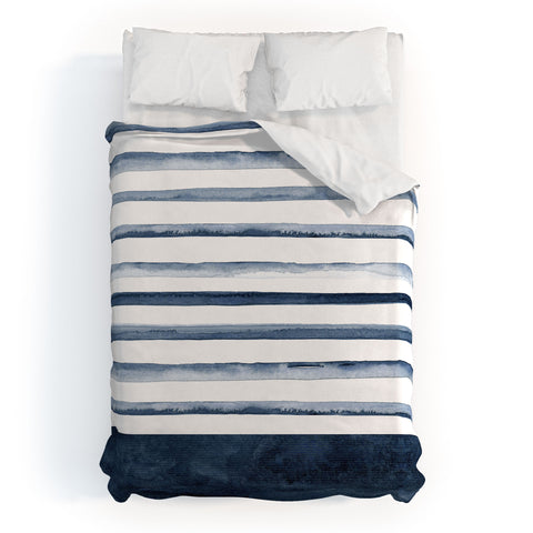 Kris Kivu Stripes Watercolor Pattern Duvet Cover