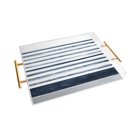 Kris Kivu Stripes Watercolor Pattern Acrylic Tray