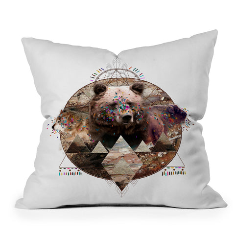 Kris Tate ANIMAL ECHOES Outdoor Throw Pillow