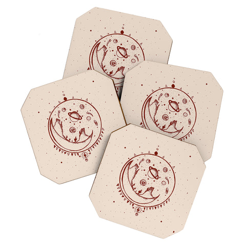 Kris Tate SHELT MOON DESERT Coaster Set
