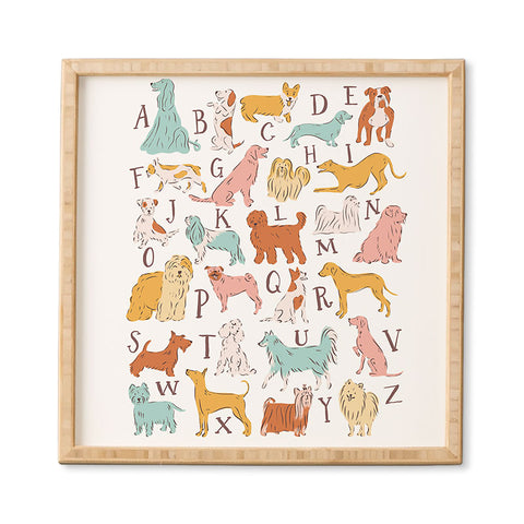 KrissyMast ABC Dogs in Retro Vintage Color Framed Wall Art