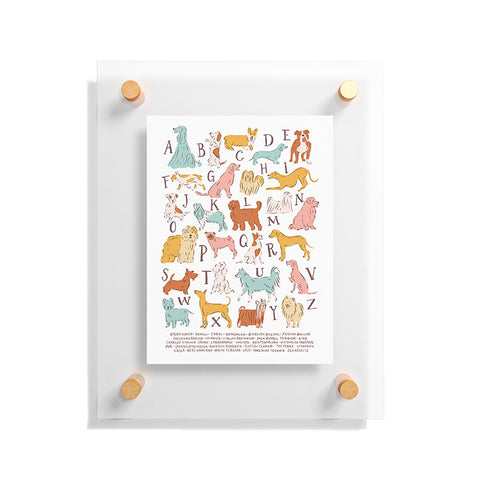 KrissyMast ABC Dogs in Retro Vintage Color Floating Acrylic Print