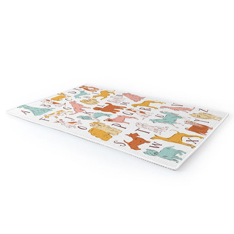 KrissyMast ABC Dogs in Retro Vintage Color Area Rug
