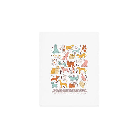 KrissyMast ABC Dogs in Retro Vintage Color Art Print
