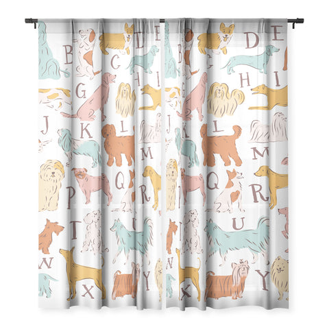 KrissyMast ABC Dogs in Retro Vintage Color Sheer Non Repeat