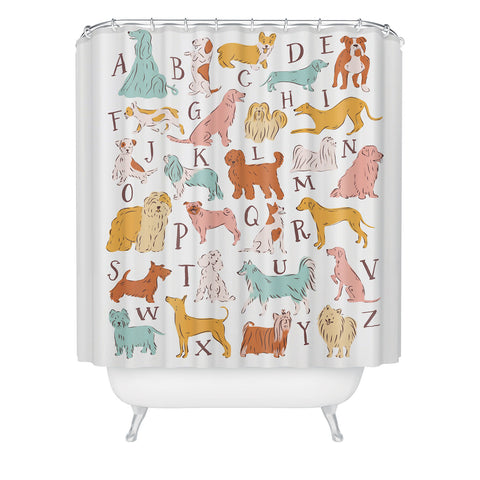 KrissyMast ABC Dogs in Retro Vintage Color Shower Curtain