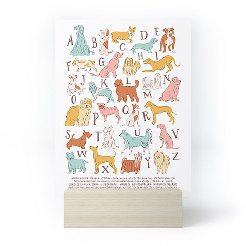 KrissyMast ABC Dogs in Retro Vintage Color Mini Art Print