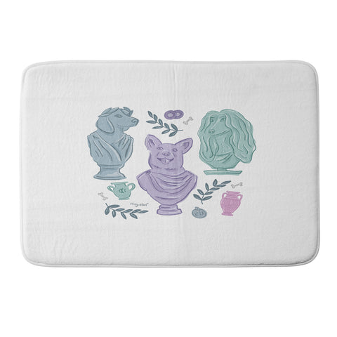 KrissyMast Ancient Greek Dogs Statue Memory Foam Bath Mat