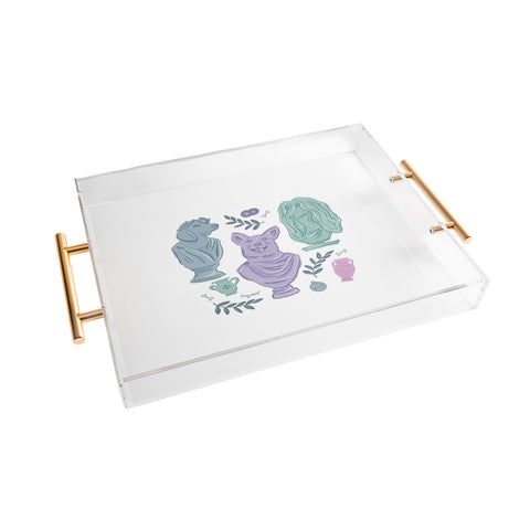 KrissyMast Ancient Greek Dogs Statue Acrylic Tray