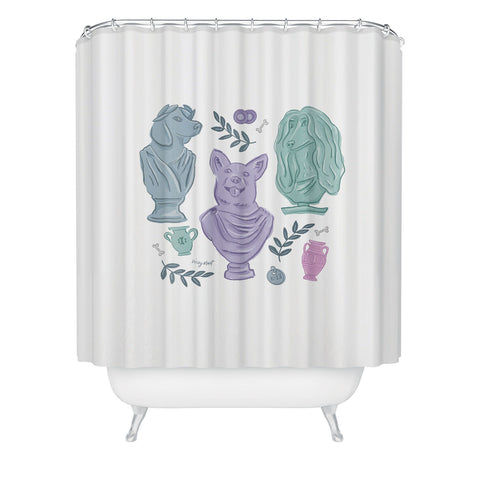 KrissyMast Ancient Greek Dogs Statue Shower Curtain