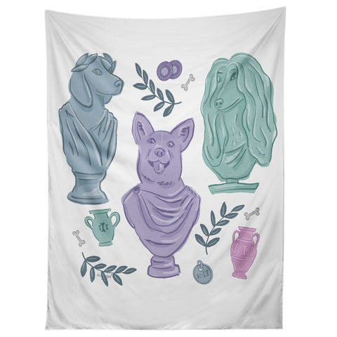 KrissyMast Ancient Greek Dogs Statue Tapestry