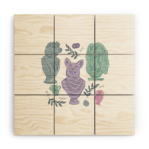 KrissyMast Ancient Greek Dogs Statue Wood Wall Mural