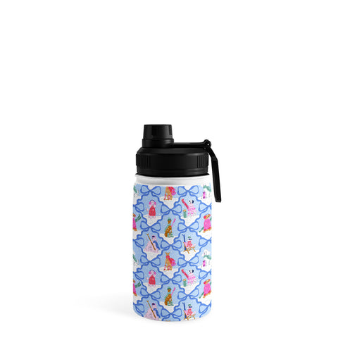 KrissyMast Apres Ski Dogs with Bows Water Bottle