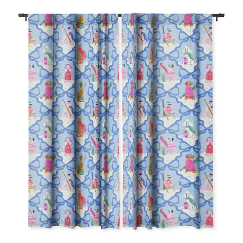 KrissyMast Apres Ski Dogs with Bows Blackout Non Repeat