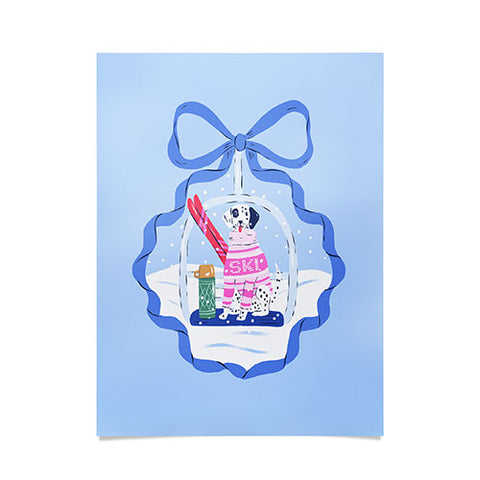 KrissyMast Apres Ski Dogs with Bows Poster