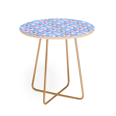 KrissyMast Apres Ski Dogs with Bows Round Side Table