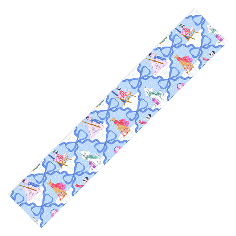 KrissyMast Apres Ski Dogs with Bows Table Runner
