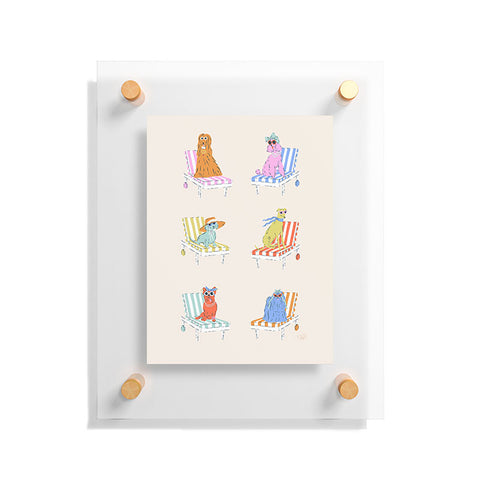 KrissyMast Beach Chair Dogs Floating Acrylic Print