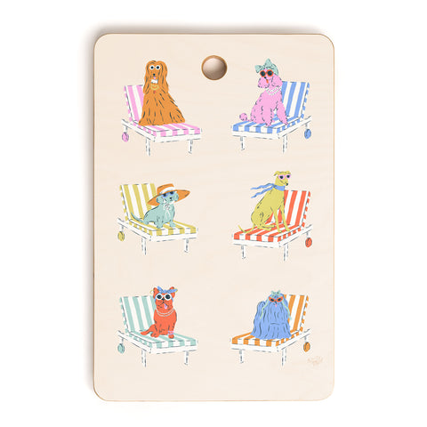 KrissyMast Beach Chair Dogs Cutting Board Rectangle
