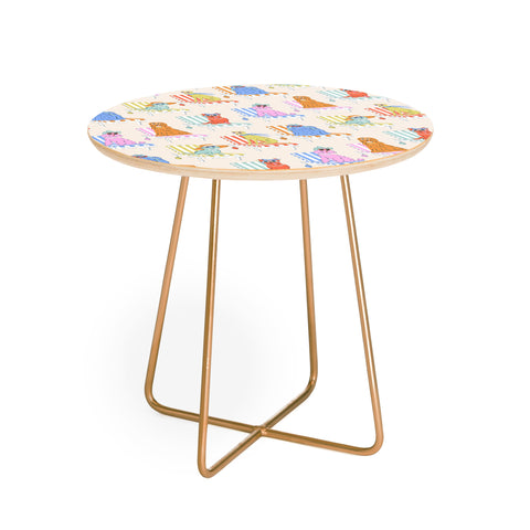 KrissyMast Beach Chair Dogs Round Side Table