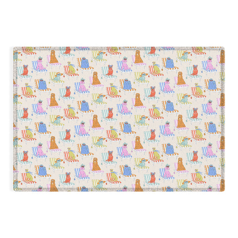 KrissyMast Beach Chair Dogs Outdoor Rug