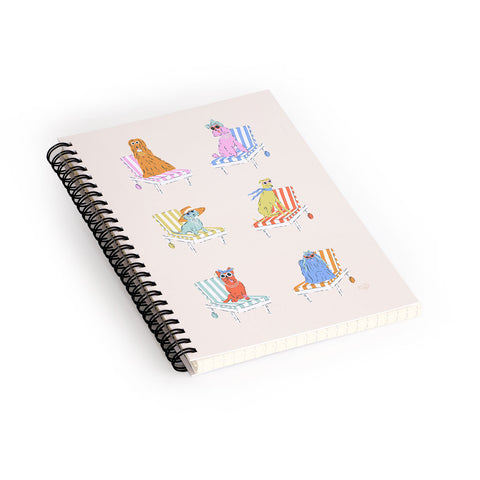 KrissyMast Beach Chair Dogs Spiral Notebook