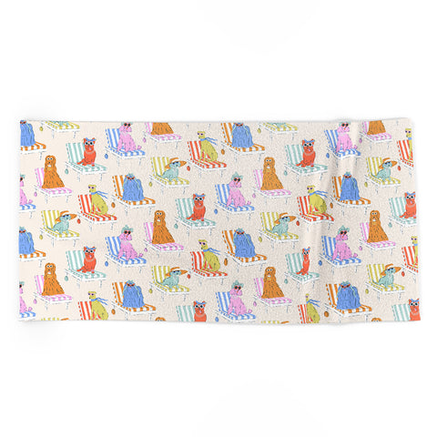 KrissyMast Beach Chair Dogs Beach Towel